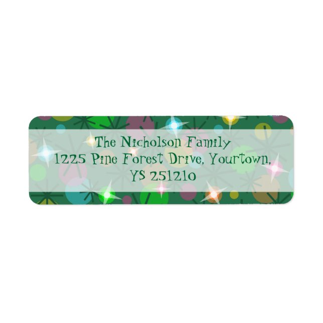 Christmas Lights return address label centre text (Front)