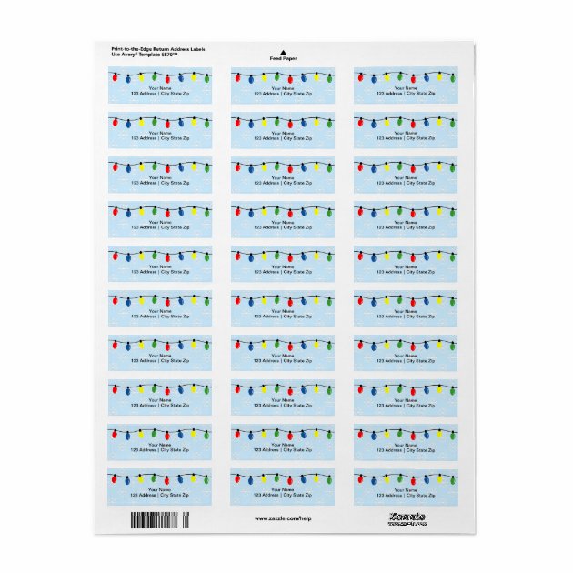 Christmas Lights Return Address Labels