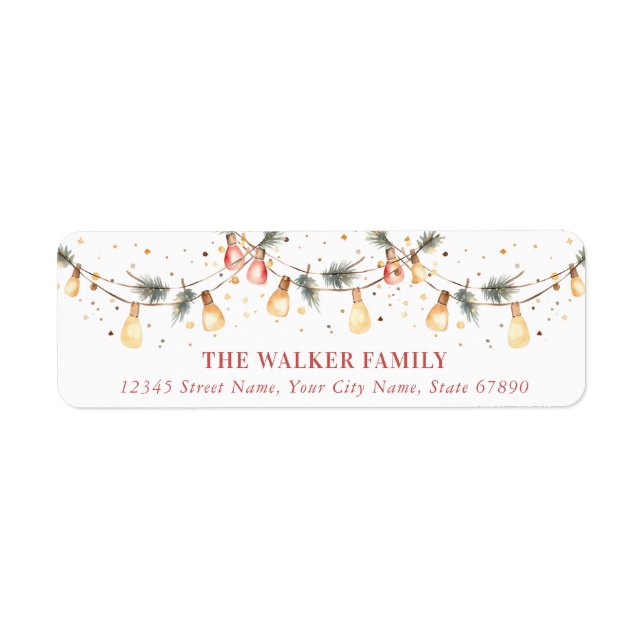 Christmas Lights Return Address Labels (Front)