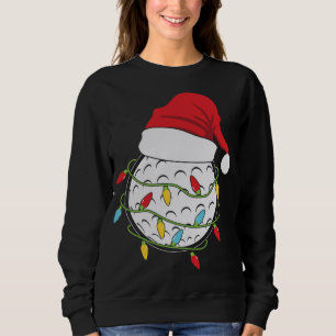 Christmas Lights Santa Hat Golf Ball Funny Sports Sweatshirt