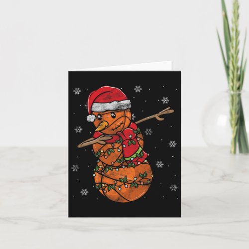 Christmas Lights Santa Snowman Basketball Player 3 Card