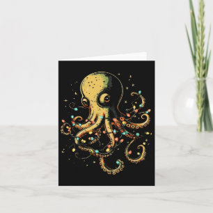 Christmas Lights Sea Octopus Marine Biology Ocean  Card