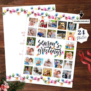 Christmas Lights Seasons Greetings 24 Photos Holiday Card