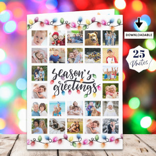 Christmas Lights Seasons Greetings 25 Photos Holiday Card