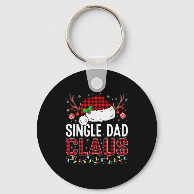 Christmas Lights Single Dad Claus Family Matching  Keychain (Front)