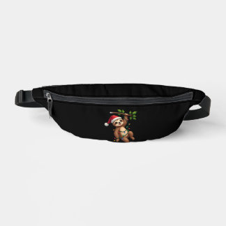 Christmas Lights Sloth Wearing Xmas Hat - Sloth Lo Fanny Pack