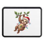Christmas Lights Sloth Wearing Xmas Hat - Sloth Lo Hitch Cover