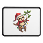 Christmas Lights Sloth Wearing Xmas Hat - Sloth Lo Hitch Cover