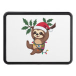 Christmas Lights Sloth Wearing Xmas Hat - Sloth Lo Hitch Cover