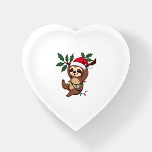 Christmas Lights Sloth Wearing Xmas Hat - Sloth Lo Paperweight