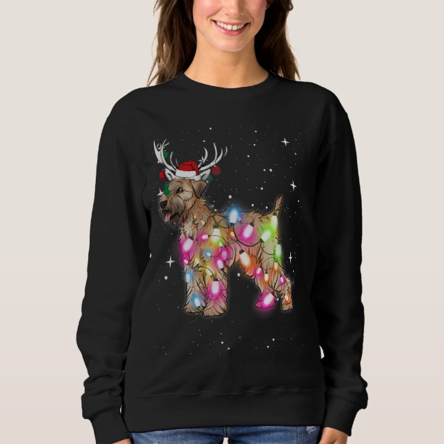 Christmas Lights Soft Coated Wheaten Terrier Dog Sweatshirt (Front)