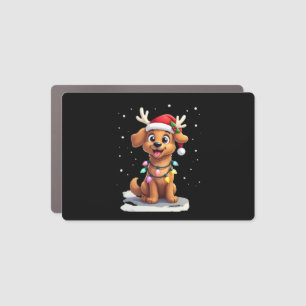 Christmas Lights Soft Coated Wheaten Terrier Dog T Car Magnet