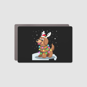 Christmas Lights Soft Coated Wheaten Terrier Dog T Car Magnet