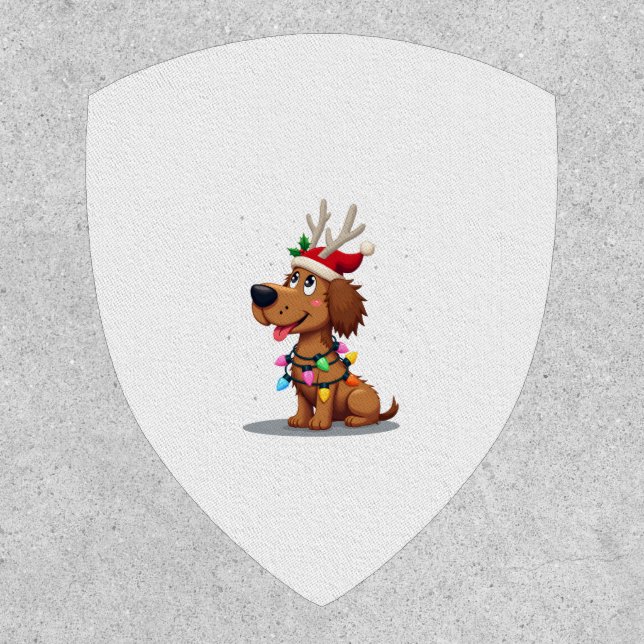 Christmas Lights Soft Coated Wheaten Terrier Dog T Patch (Front)