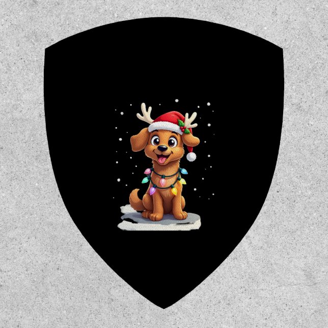Christmas Lights Soft Coated Wheaten Terrier Dog T Patch (Front)