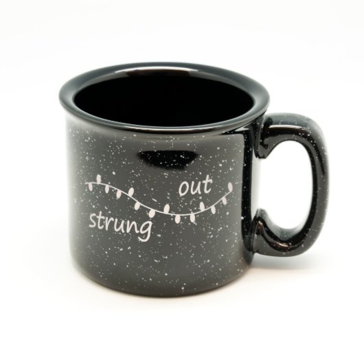 Christmas Lights Speckled Black 16 oz. Mug (Front)
