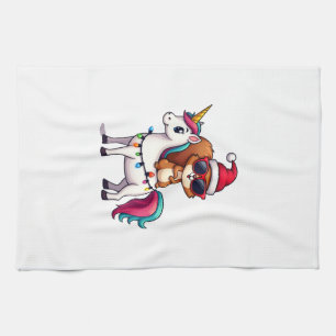 Christmas Lights Squirrel Riding Unicorn T-Shirt ( Kitchen Towel