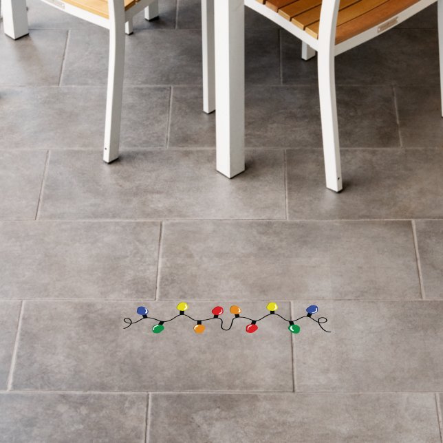 Christmas Lights String Wire Large Bulb Floor Decals (Restaurant)