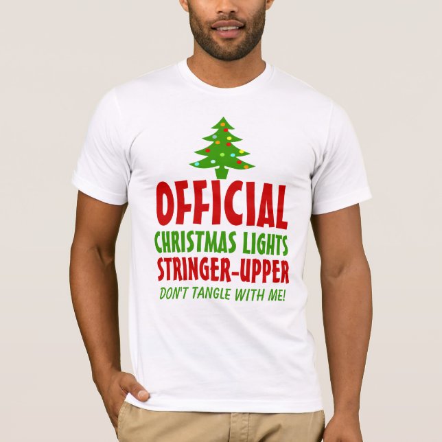 Christmas Lights Stringer Upper T-Shirt (Front)