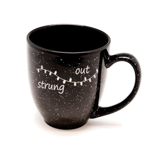 Christmas Lights "Strung Out" Speckled Bistro Mug (Front)