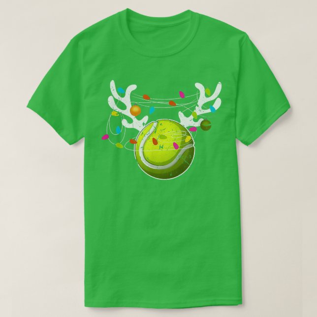 Christmas Lights Tennis Ball Funny Xmas 164  T-Shirt (Design Front)