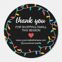 Christmas Lights Thank You For Shopping Seasonal Classic Round Sticker