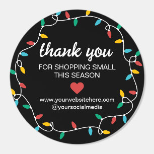 Christmas Lights Thank You For Shopping Seasonal Classic Round Sticker
