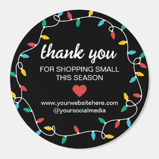 Christmas Lights Thank You For Shopping Seasonal Classic Round Sticker