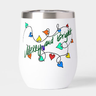 Christmas lights thermal wine tumbler