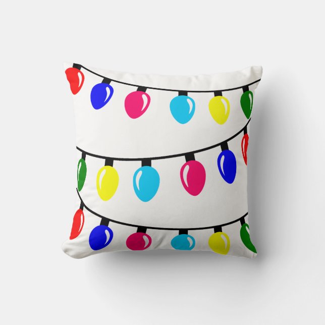 Christmas Lights Throw Pillow (Front)