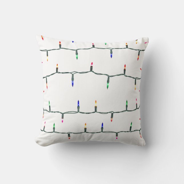 Christmas lights   throw pillow (Front)