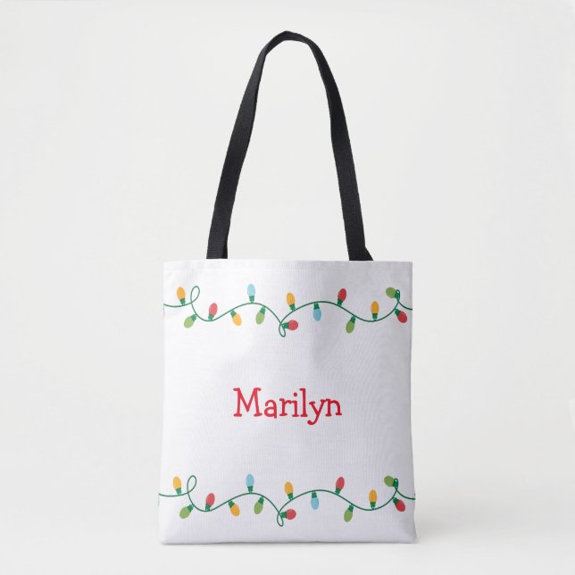 Christmas Lights Tote Bag #HolidayZ (Front)