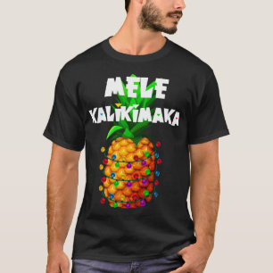Christmas Lights Tree Pineapple Mele Kalikimaka Ha T-Shirt