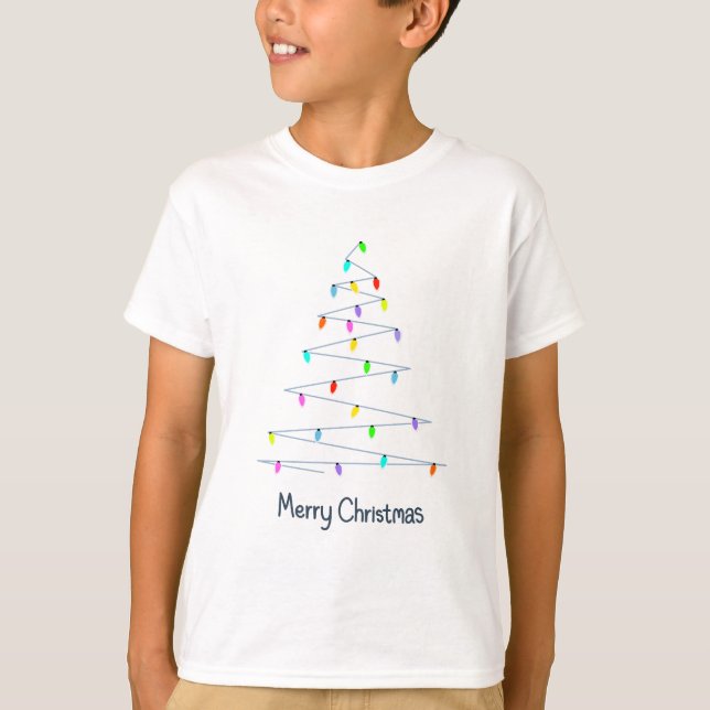 Christmas Lights Tree T-Shirt (Front)