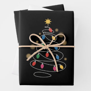 Christmas Lights Tree Wrapping Paper Sheets