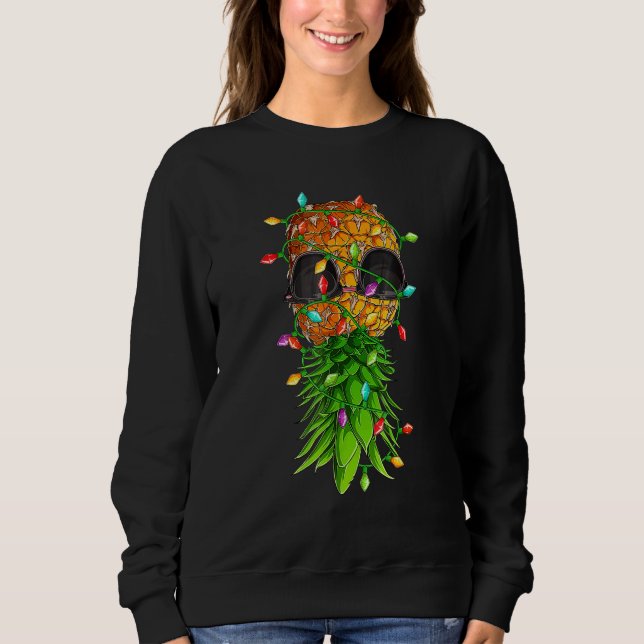 Christmas Lights Upside Down Pineapple Swinger Xma Sweatshirt (Front)