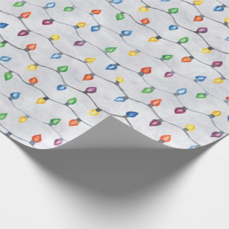 Christmas Lights Watercolor Wrapping Paper