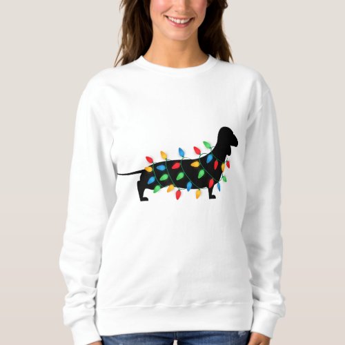 Christmas Lights Wiener Dachshund Dog Lover Sweatshirt