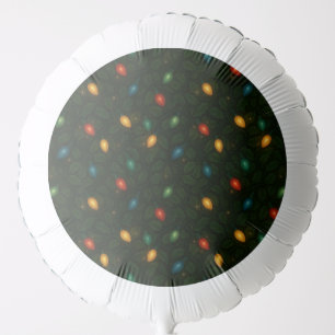 Christmas lights wrapped in holly leaves patterned balloon