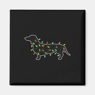 Christmas Lights Xmas Gift For Dog Lover Dachshund Magnet