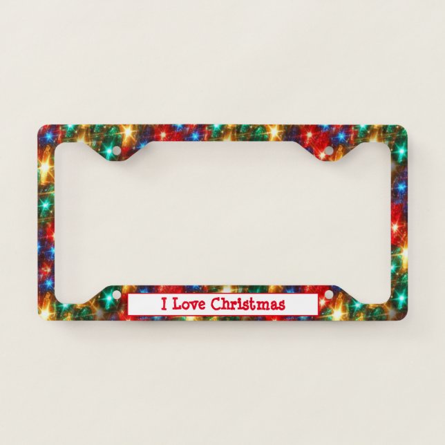 Christmas Lights Your Message License Plate Frame (Front)