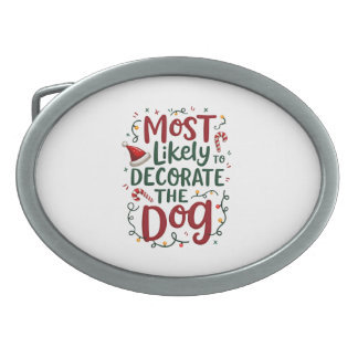 Christmas Likely Decorate Dog Xmas Family Belt Buckle