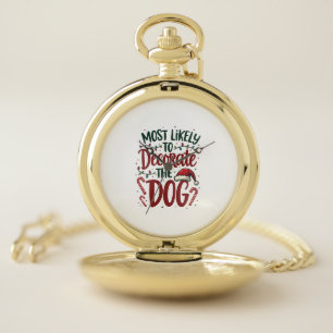 Christmas Likely Decorate Dog Xmas Family Kids Wom Pocket Watch