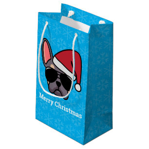 Christmas Lilac Tan French Bulldog Small Gift Bag