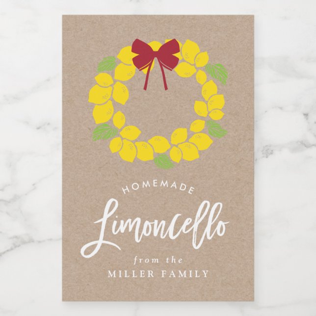 Christmas limoncello wreath, label (Single Label)