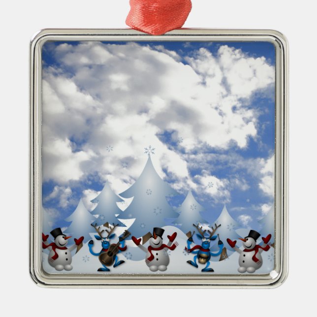 Christmas Line Dance Metal Ornament (Front)