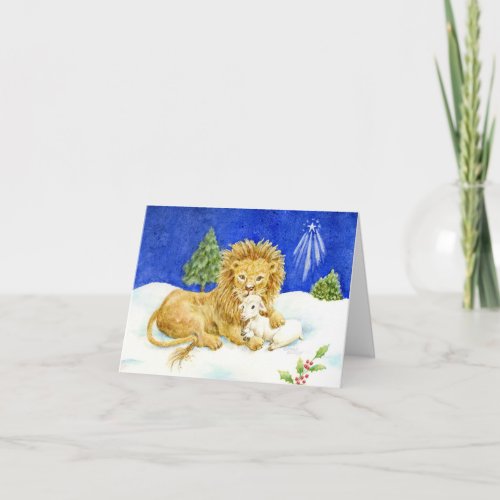 Christmas Lion and Lamb Blank Note Card