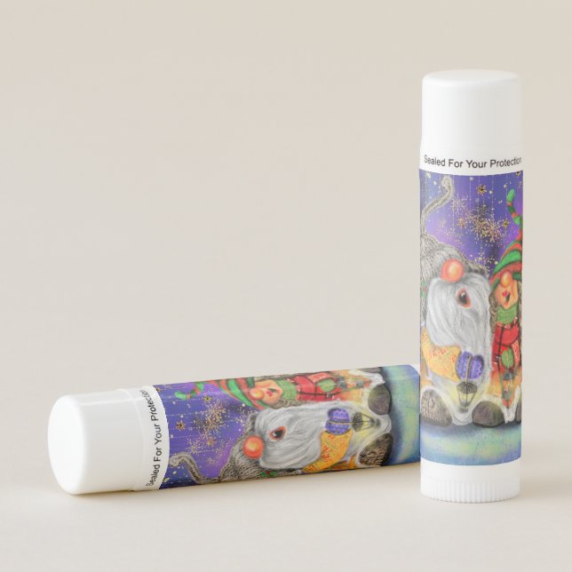 Christmas Lip Balm Couple Gnomes Singing (Front)