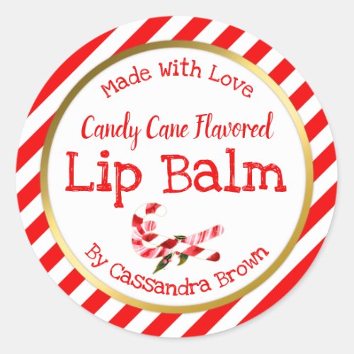 Christmas Lip Balm Customizable Handmade DIY Classic Round Sticker