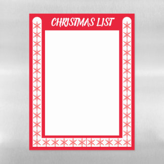 Christmas List of Things to Remember. Magnetic Dry Erase Sheet